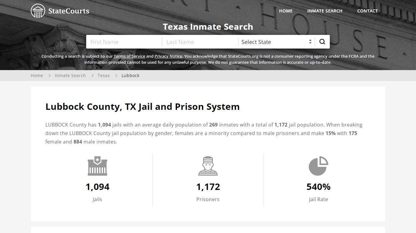 Lubbock County, TX Inmate Search - StateCourts